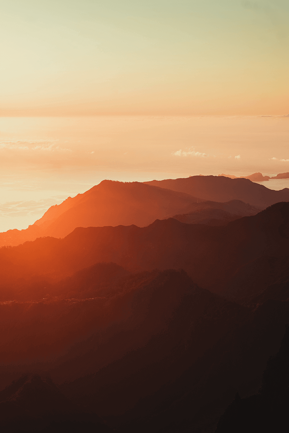 Landscape picture of sunset over the mountains, from collection - landscape.